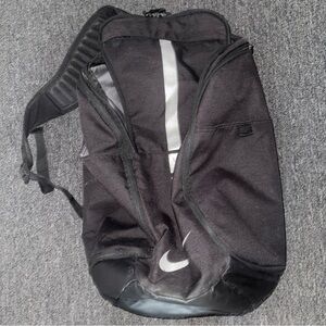 Nike Black and Silver Duffel Bag